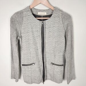 EUC TATM Anthropologie Trouble At The Mill Gray Distressed Jacket (S) #0589‎